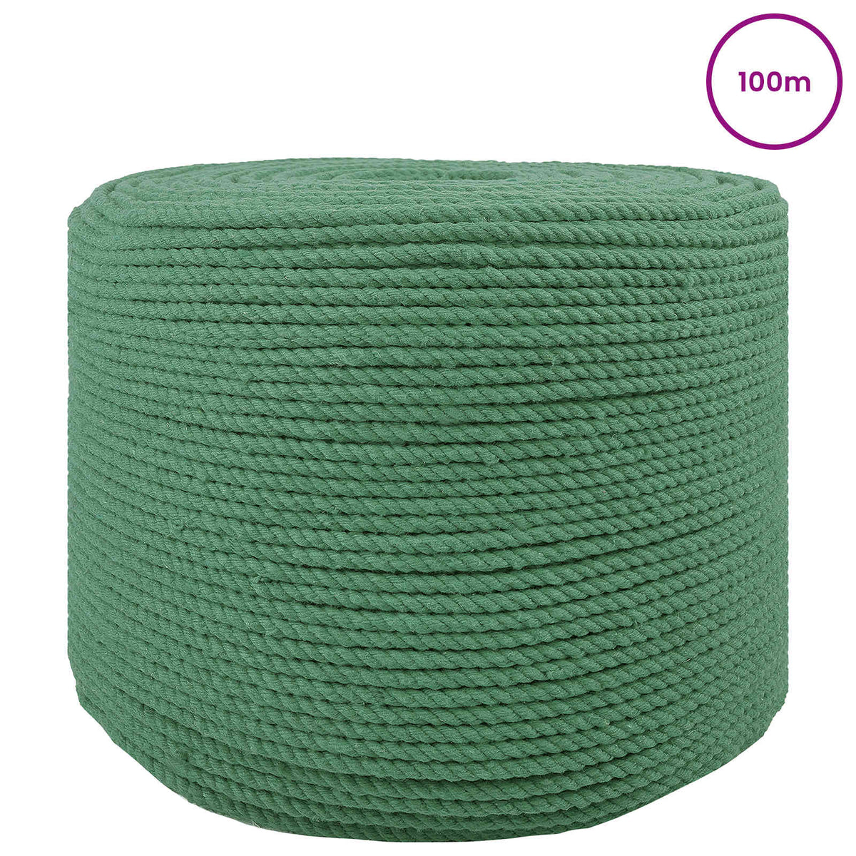 Cotton Twine 4 mm 100 m Green 100% Cotton