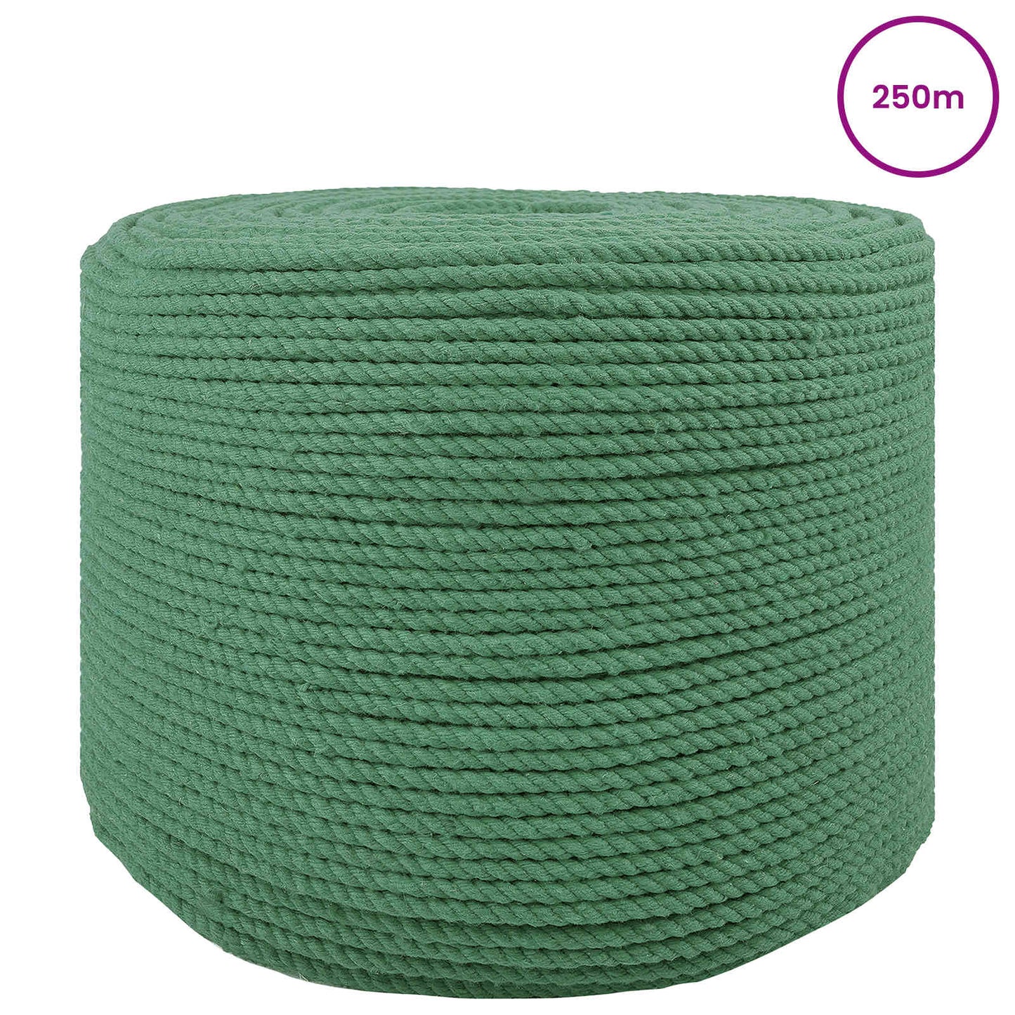 Cotton Twine 4 mm 250 m Green 100% Cotton