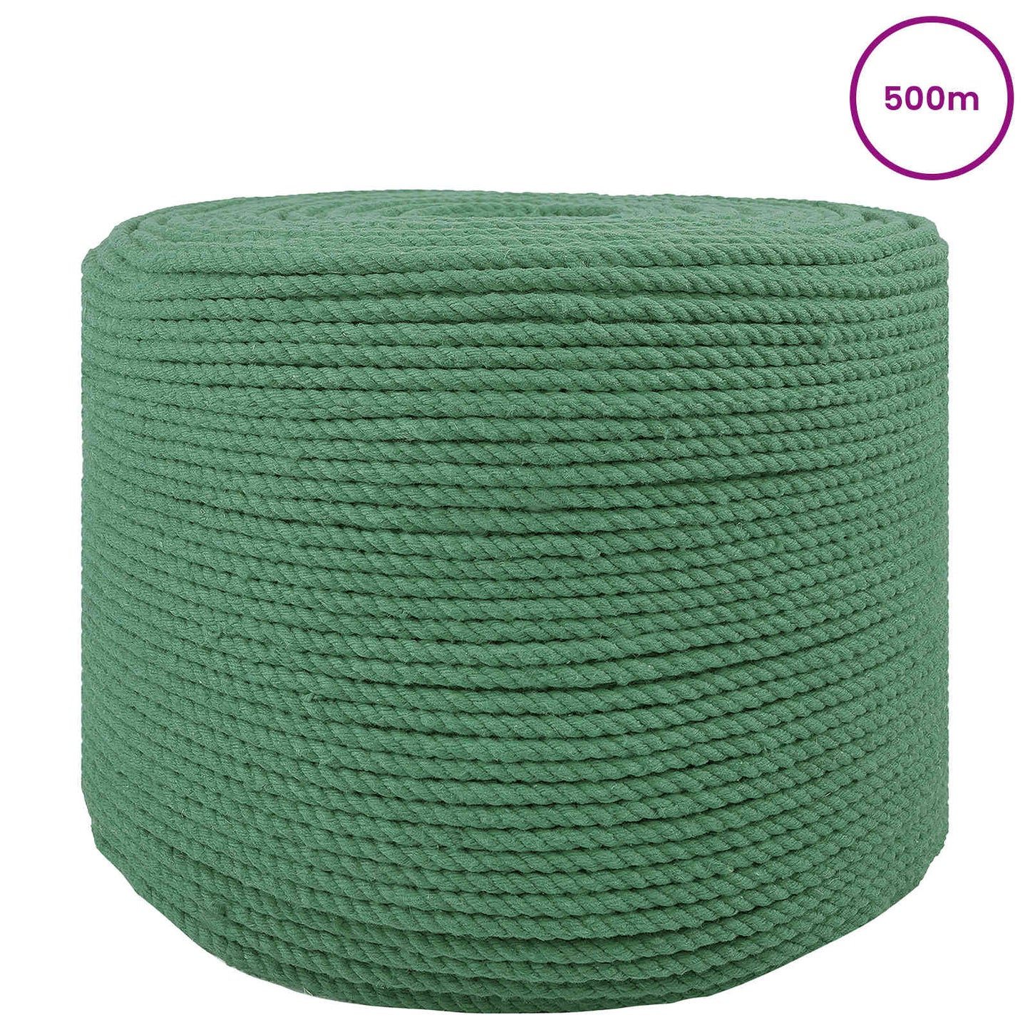 Cotton Rope 6 mm 500 m Green 100% Cotton