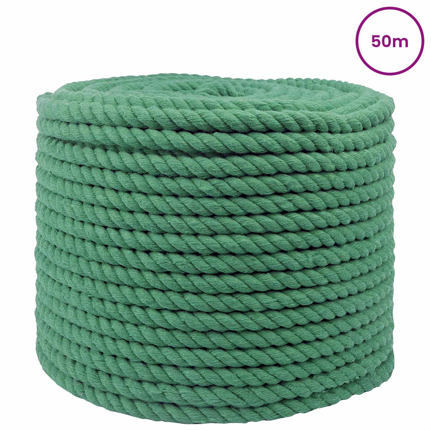 Cotton Rope 10 mm 50 m Green 100% Cotton