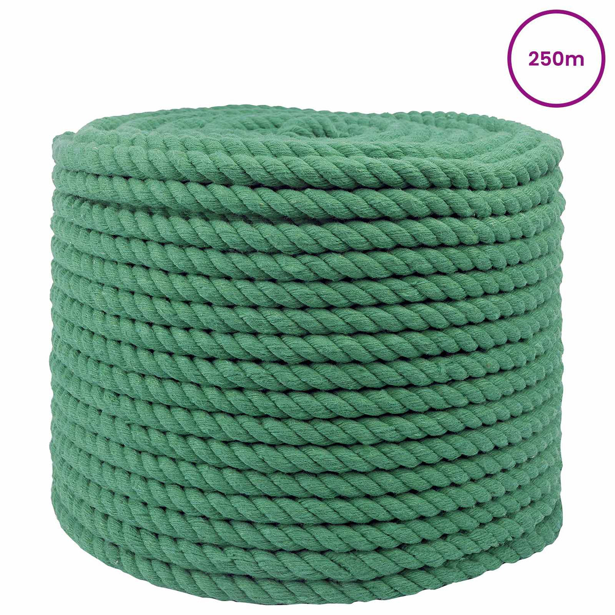 Cotton Rope 10 mm 250 m Green 100% Cotton
