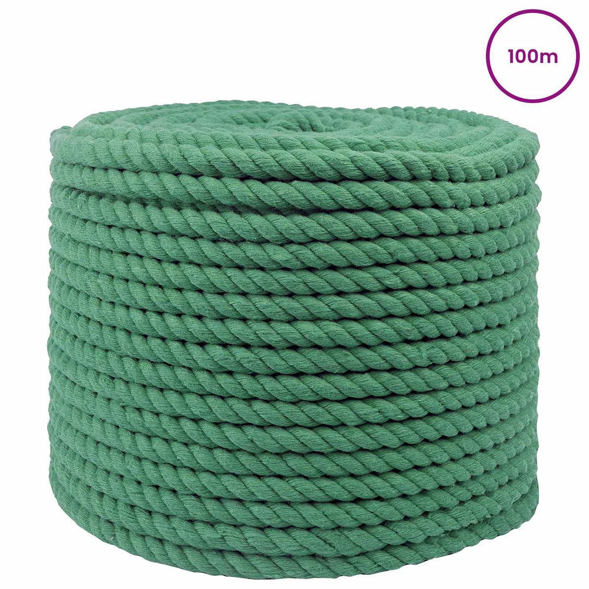 Cotton Rope 12 mm 100 m Green 100% Cotton