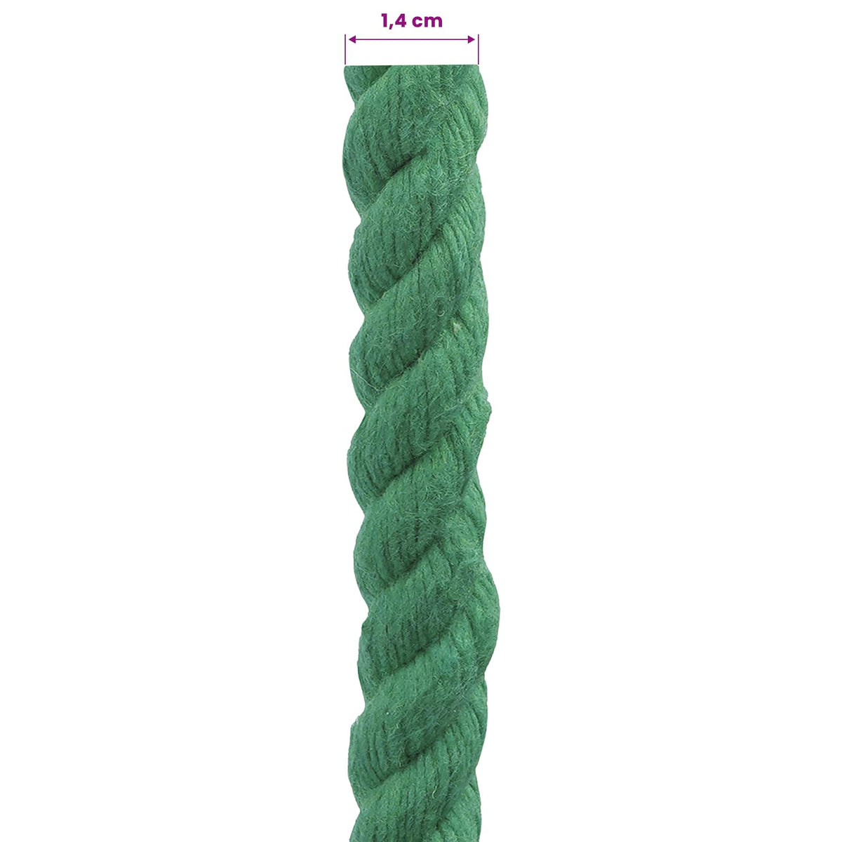 Cotton Rope 14 mm 25 m Green 100% Cotton