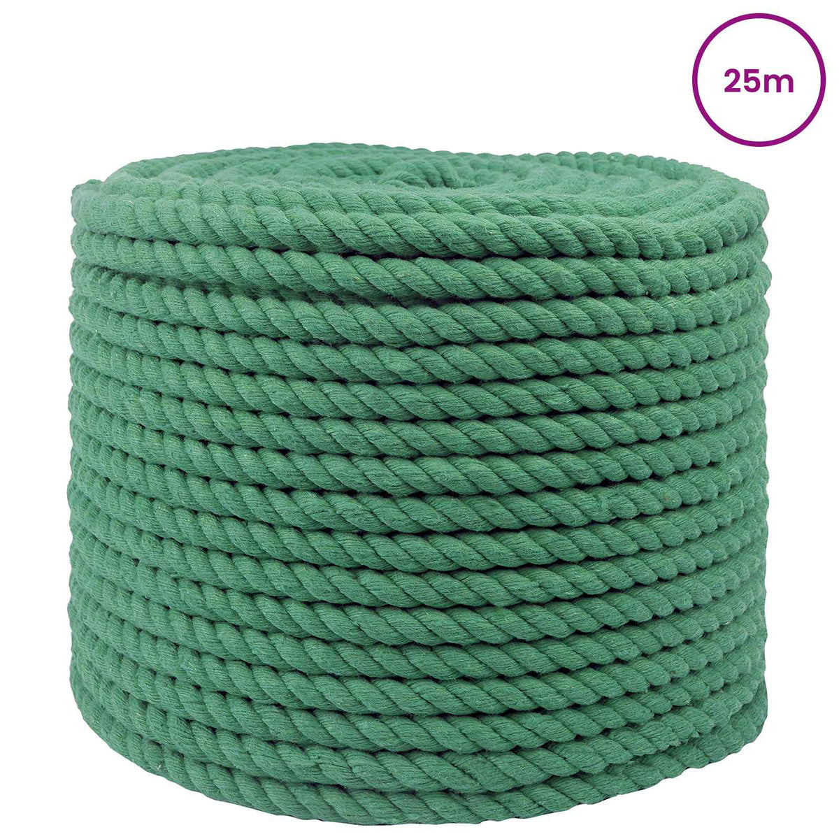 Cotton Rope 14 mm 25 m Green 100% Cotton