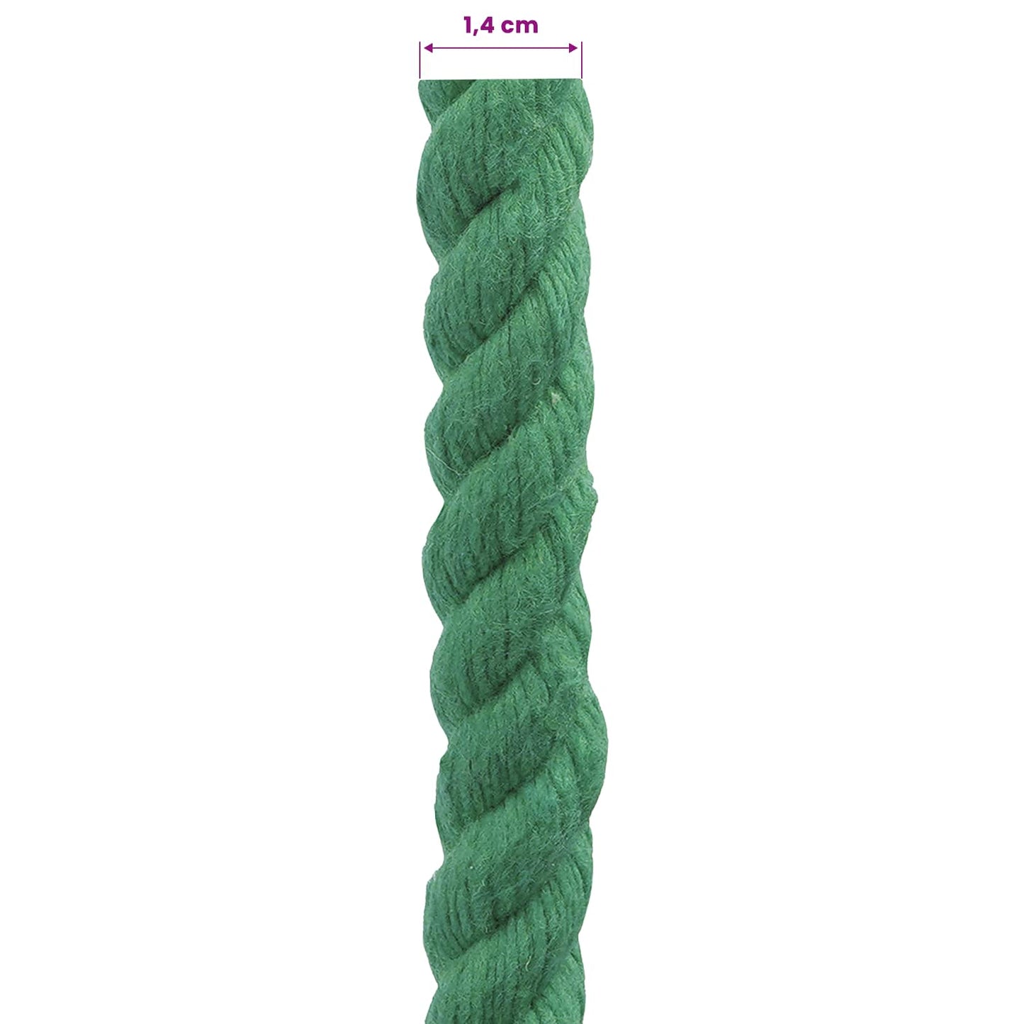 Cotton Rope 14 mm 250 m Green 100% Cotton