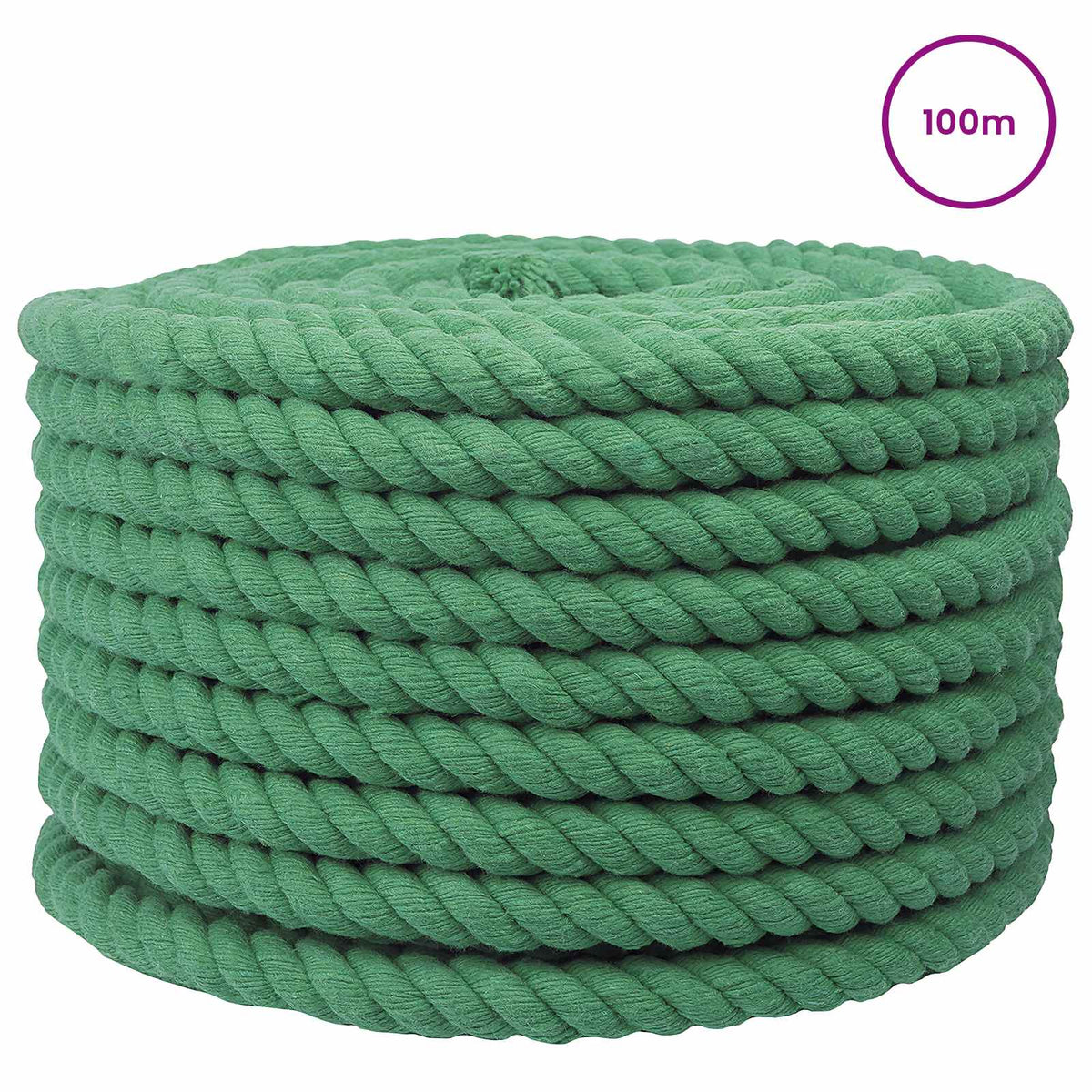 Cotton Rope 20 mm 100 m Green 100% Cotton