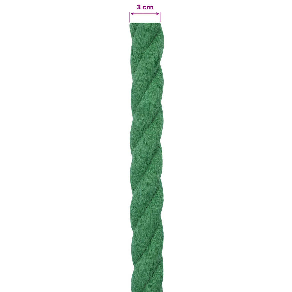 Cotton Rope 30 mm 50 m Green 100% Cotton