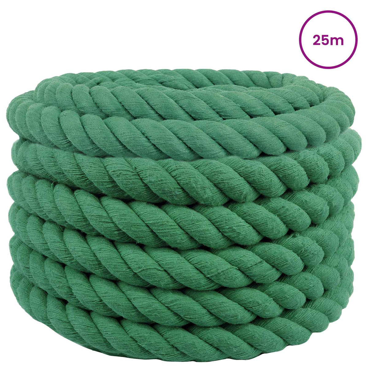 Cotton Rope 36 mm 25 m Green 100% Cotton