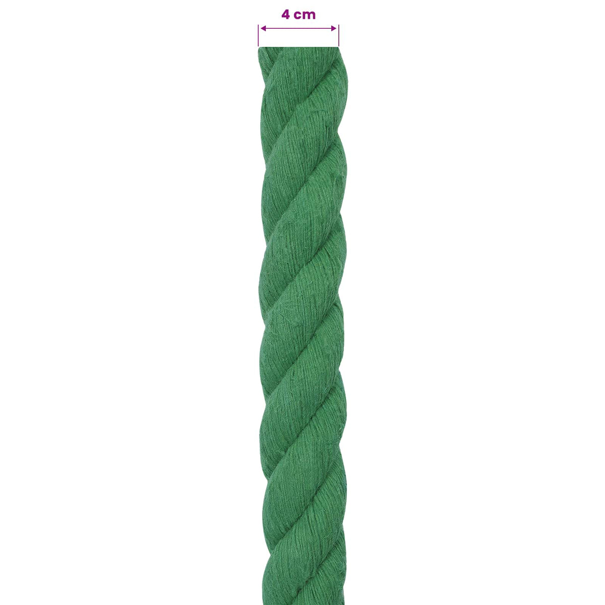 Cotton Rope 40 mm 5 m Green 100% Cotton