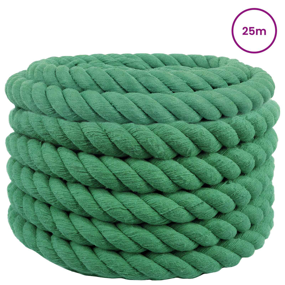 Cotton Rope 40 mm 25 m Green 100% Cotton
