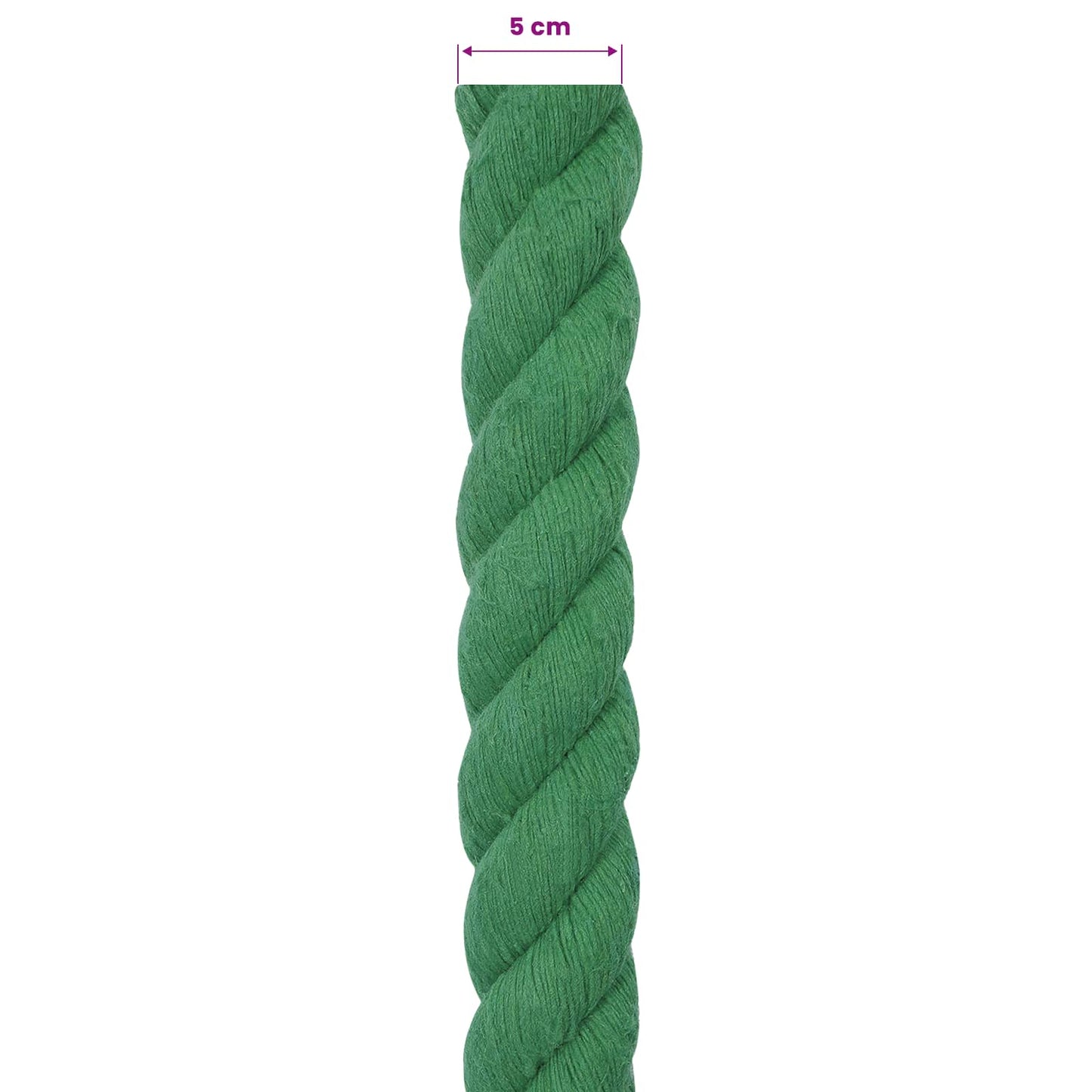 Rope Green 5 x 5 x 1000 cm Cotton