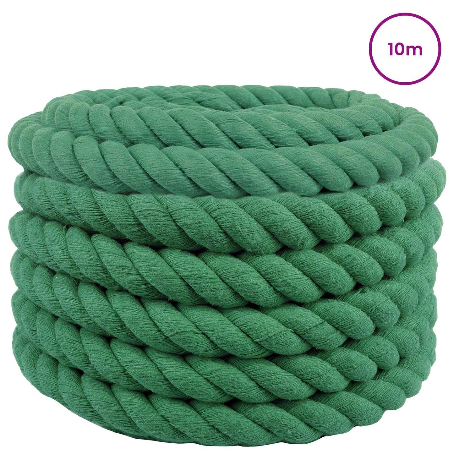 Cotton Rope 50 mm 10 m Green 100% Cotton
