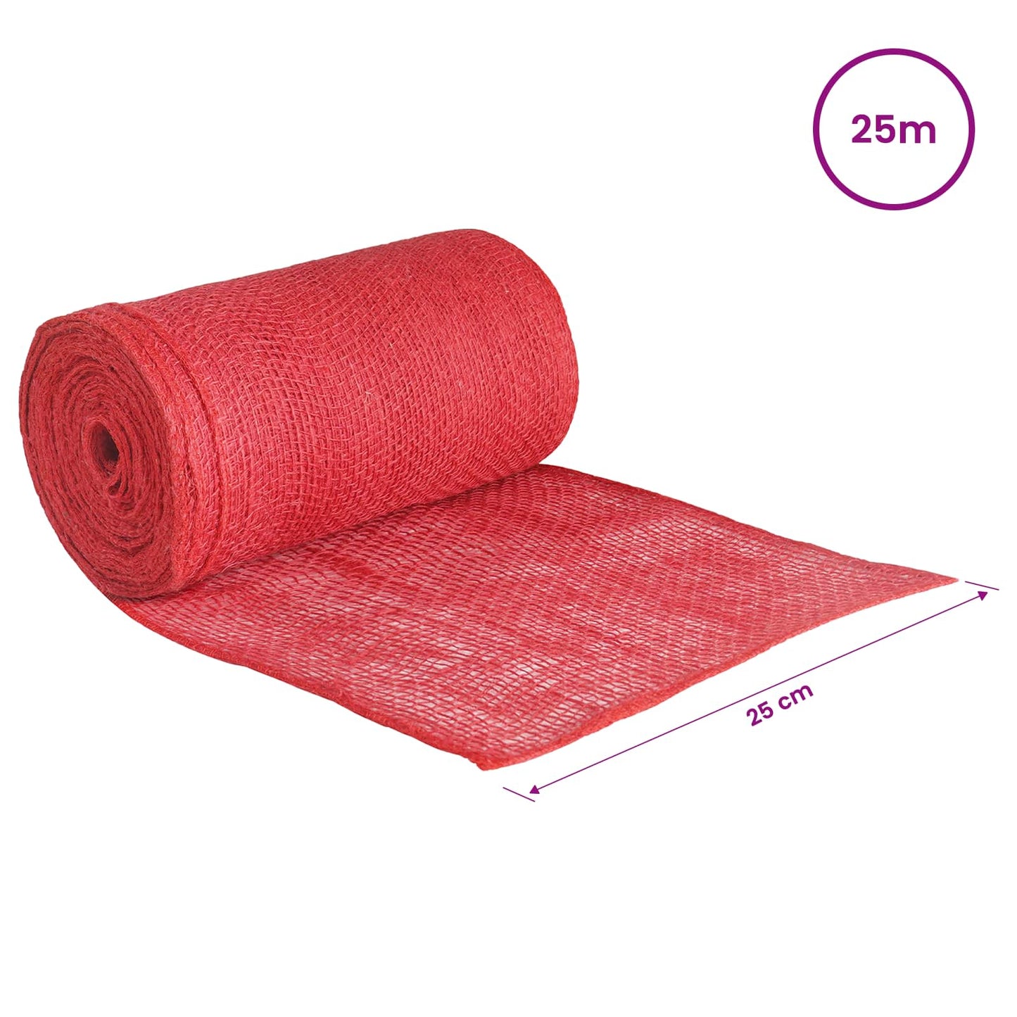Jute Roll 25 x 2500 cm Red