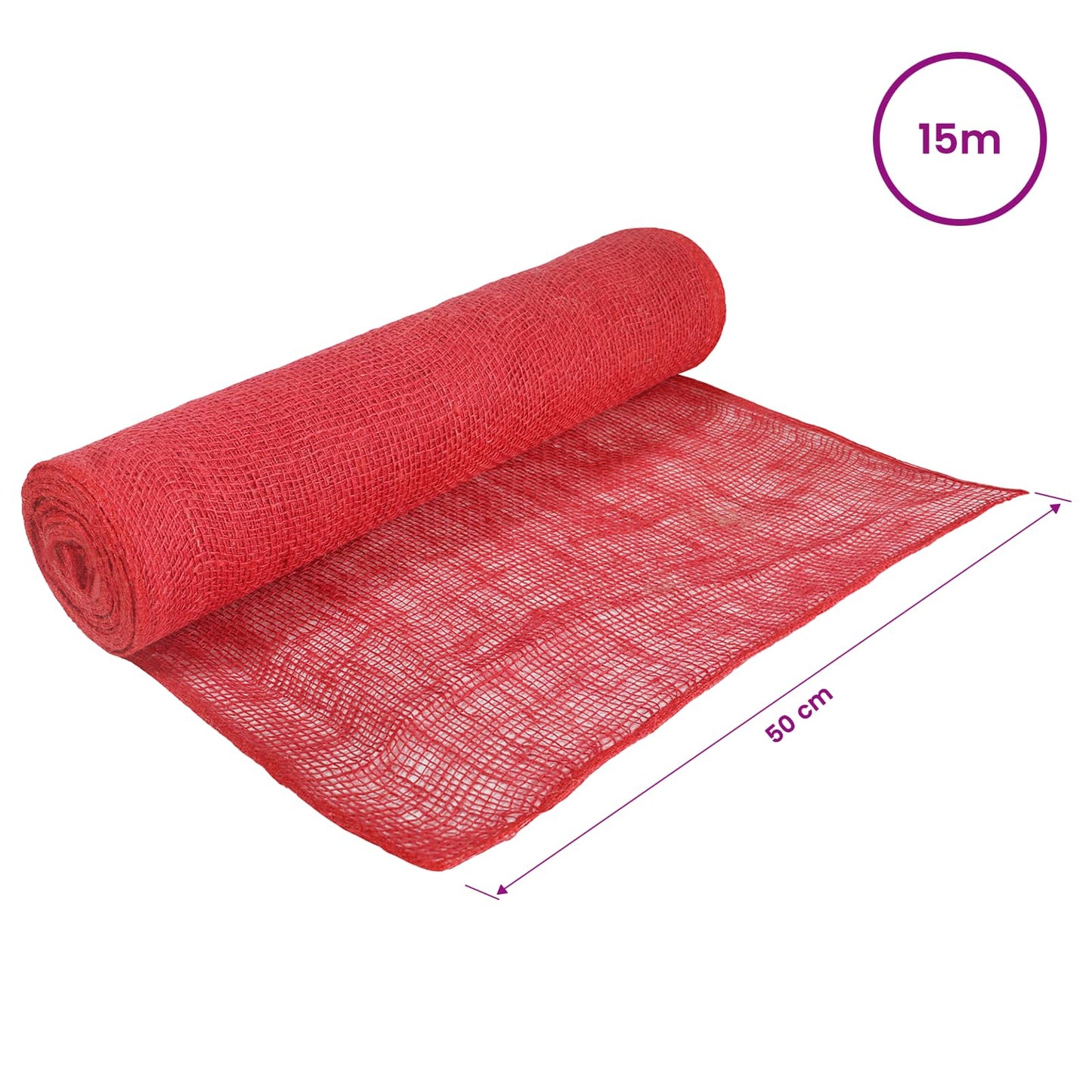 Jute Roll 50 x 1500 cm Red