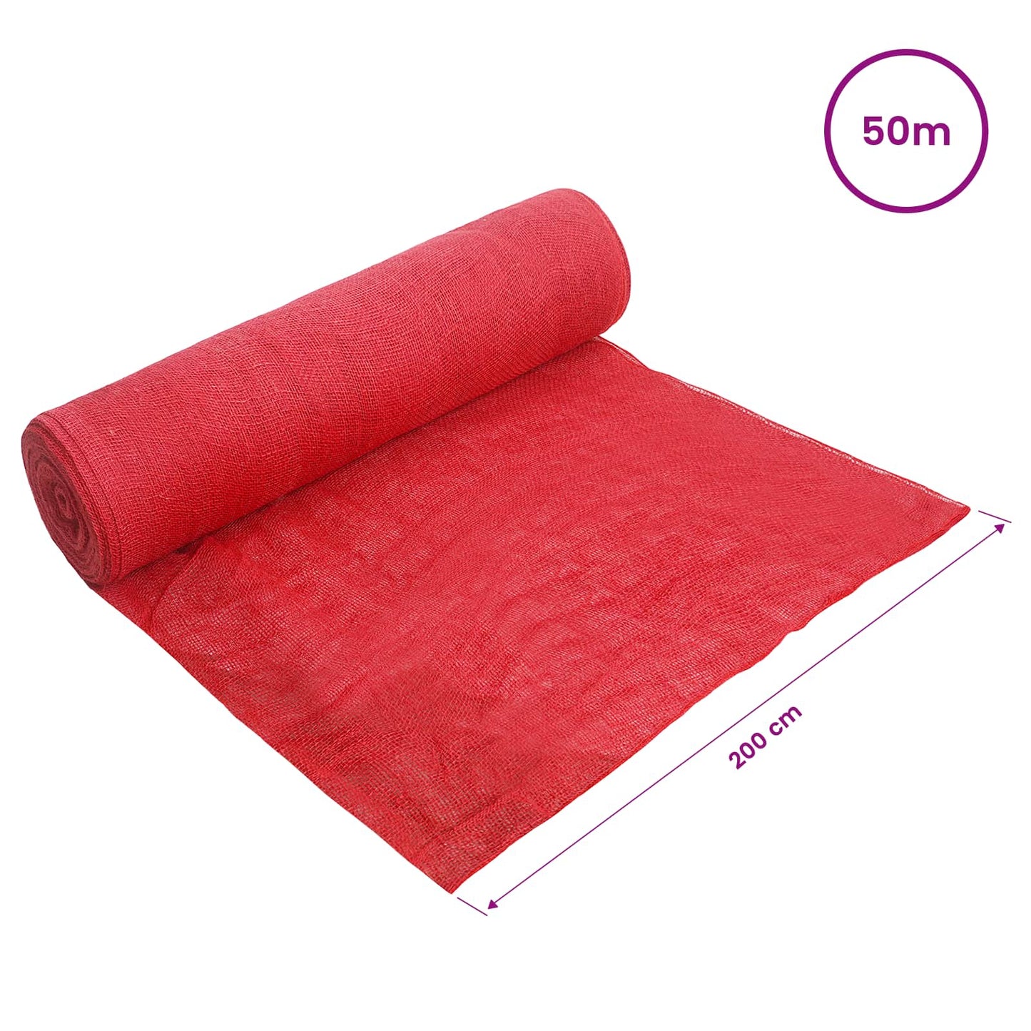 Jute Roll 200 x 5000 cm Red