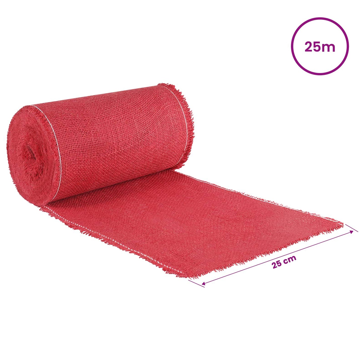 Jute Roll 25 x 2500 cm Red