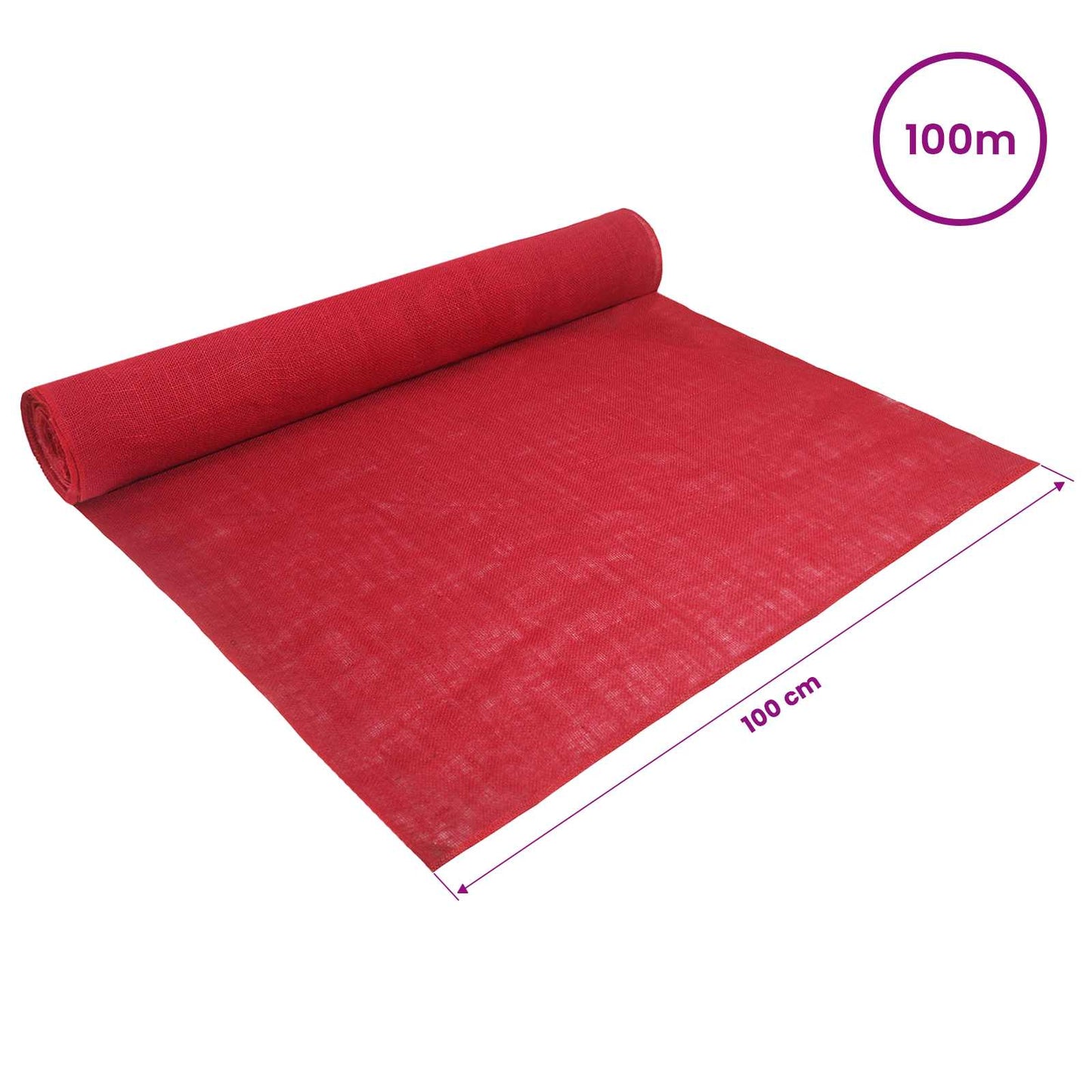 Jute Roll 100 x 10000 cm Red
