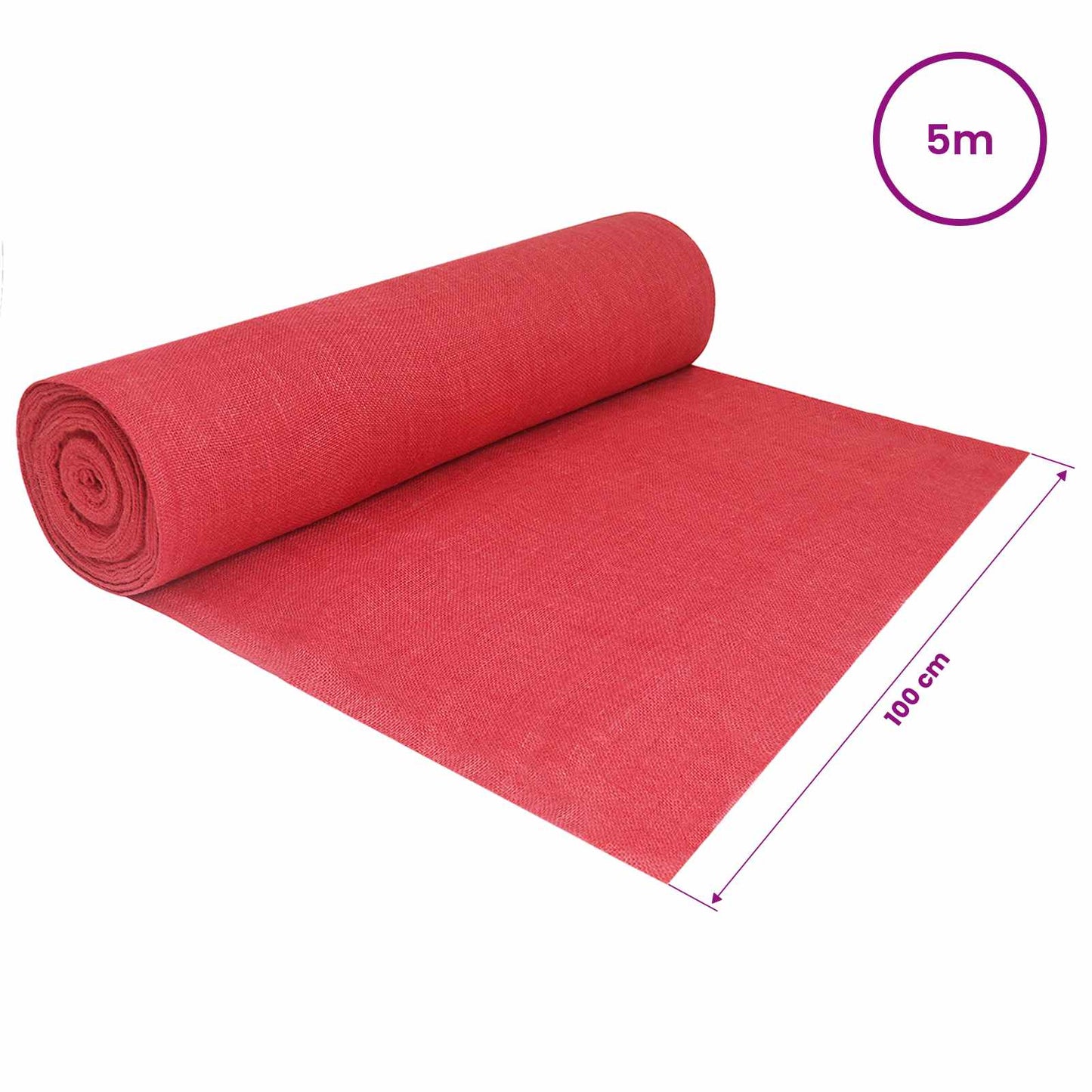 Jute Roll 200 x 500 cm Red