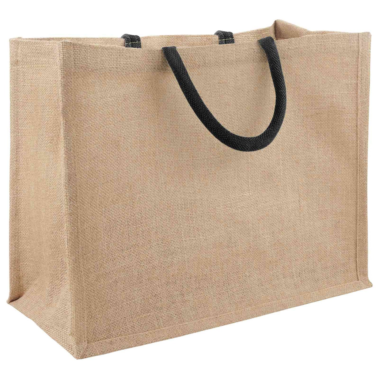 Jute Handbags 50 pcs Natural and Black 42 x 33 x 19 cm