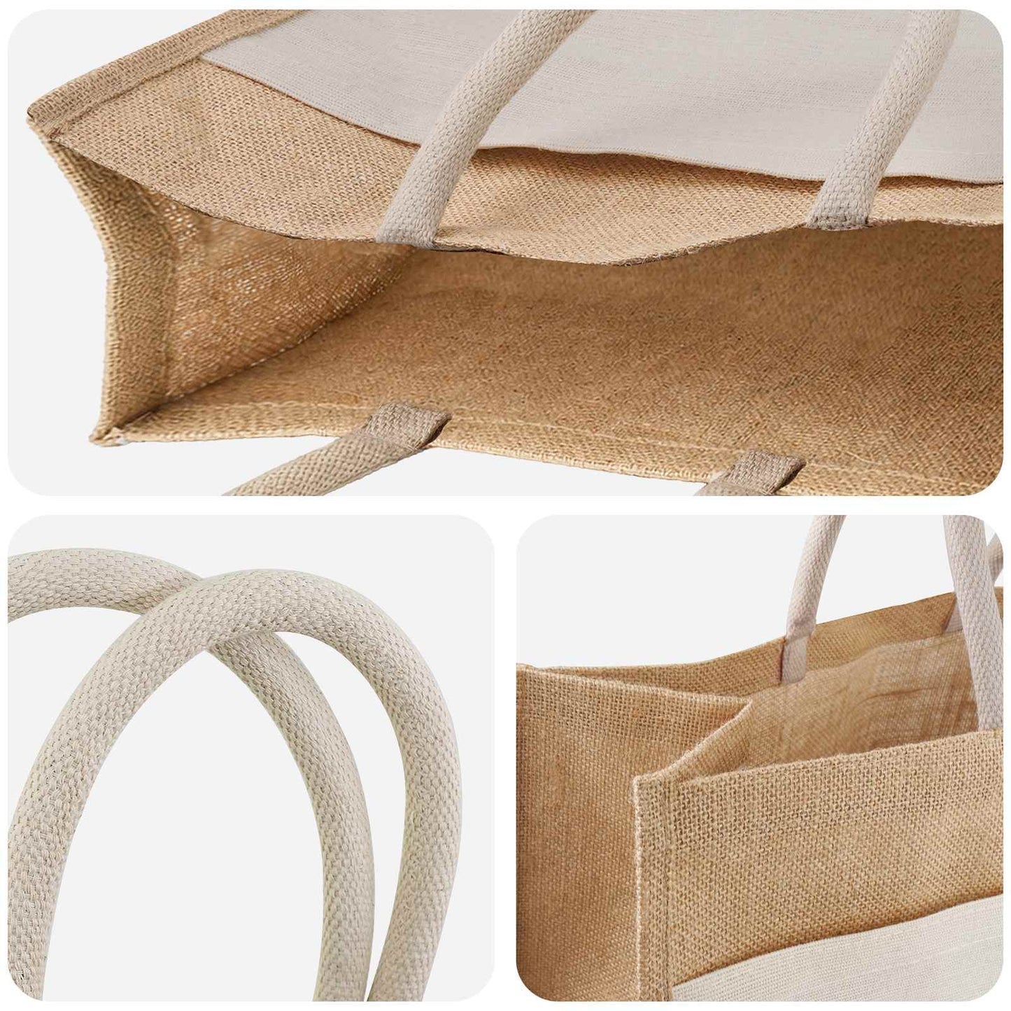 Jute Handbags with Pocket 5 pcs 42 x 33 x 19 cm 100% Tossa Jute