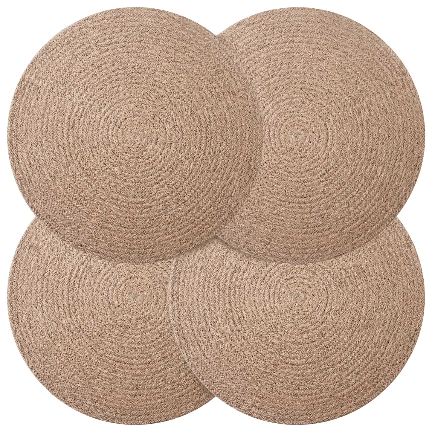 Jute Placemets 4 pcs Natural Ø 30 cm 100% Tossa Jute