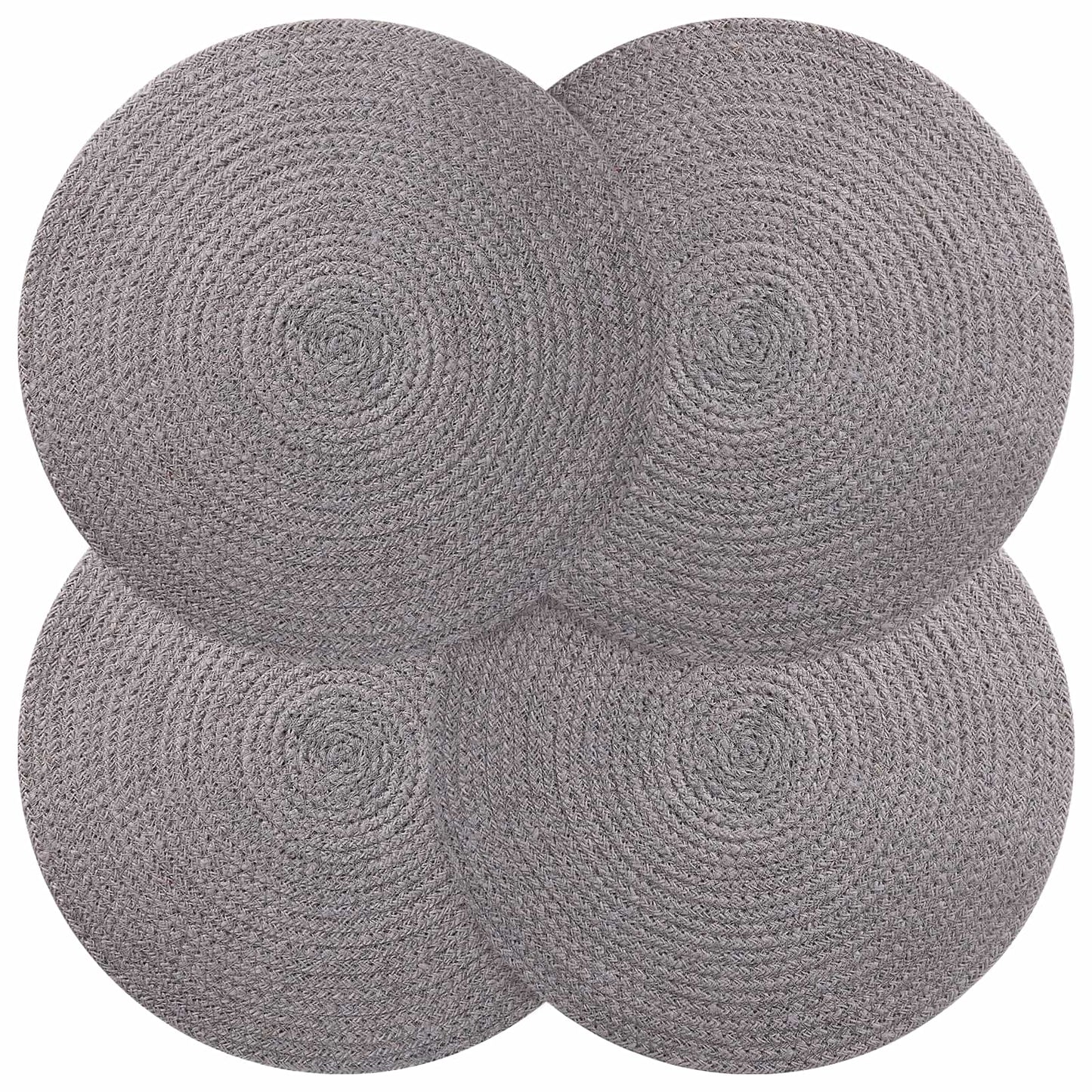 Jute Placemets 4 pcs Grey 100% Tossa Jute