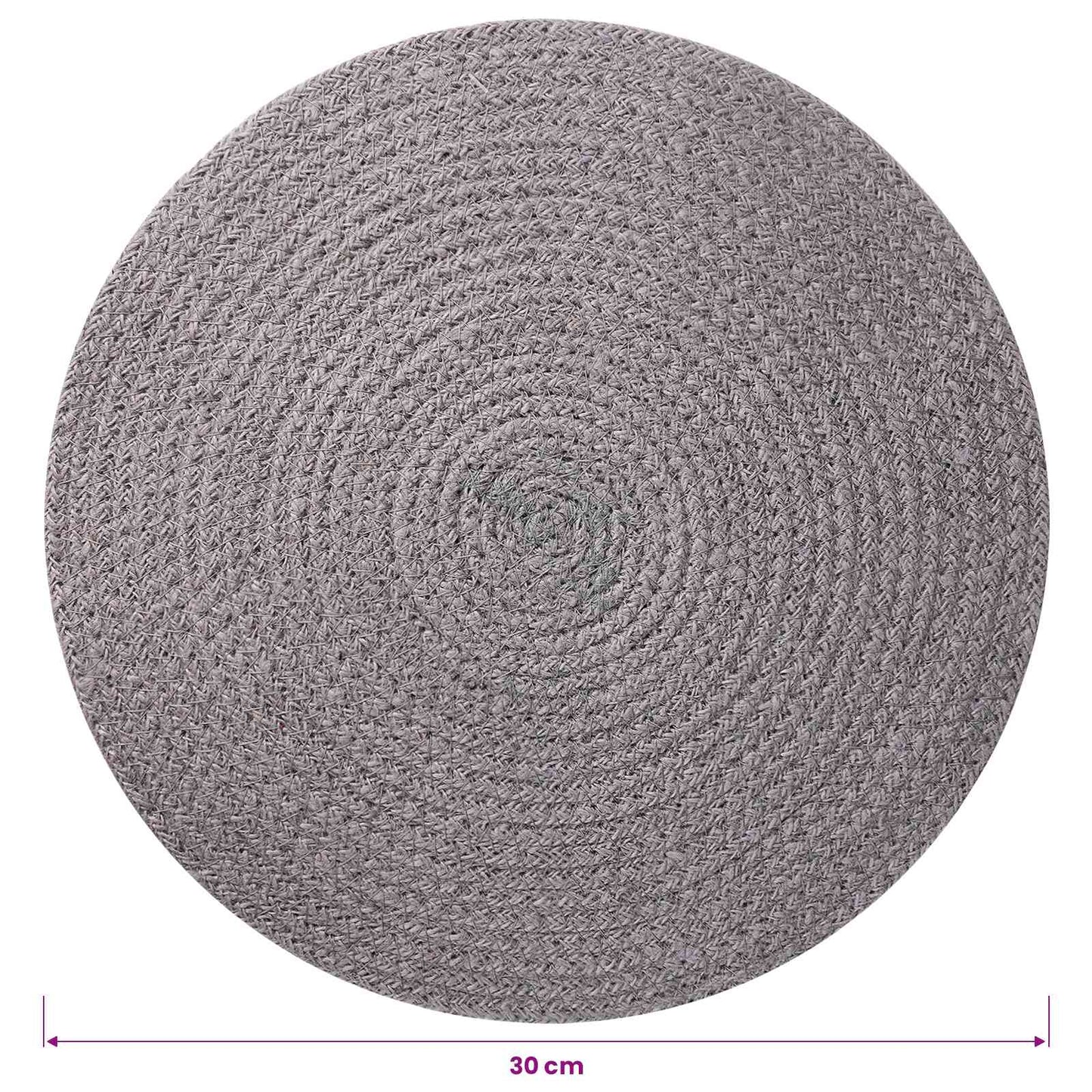 Jute Placemets 4 pcs Grey 100% Tossa Jute