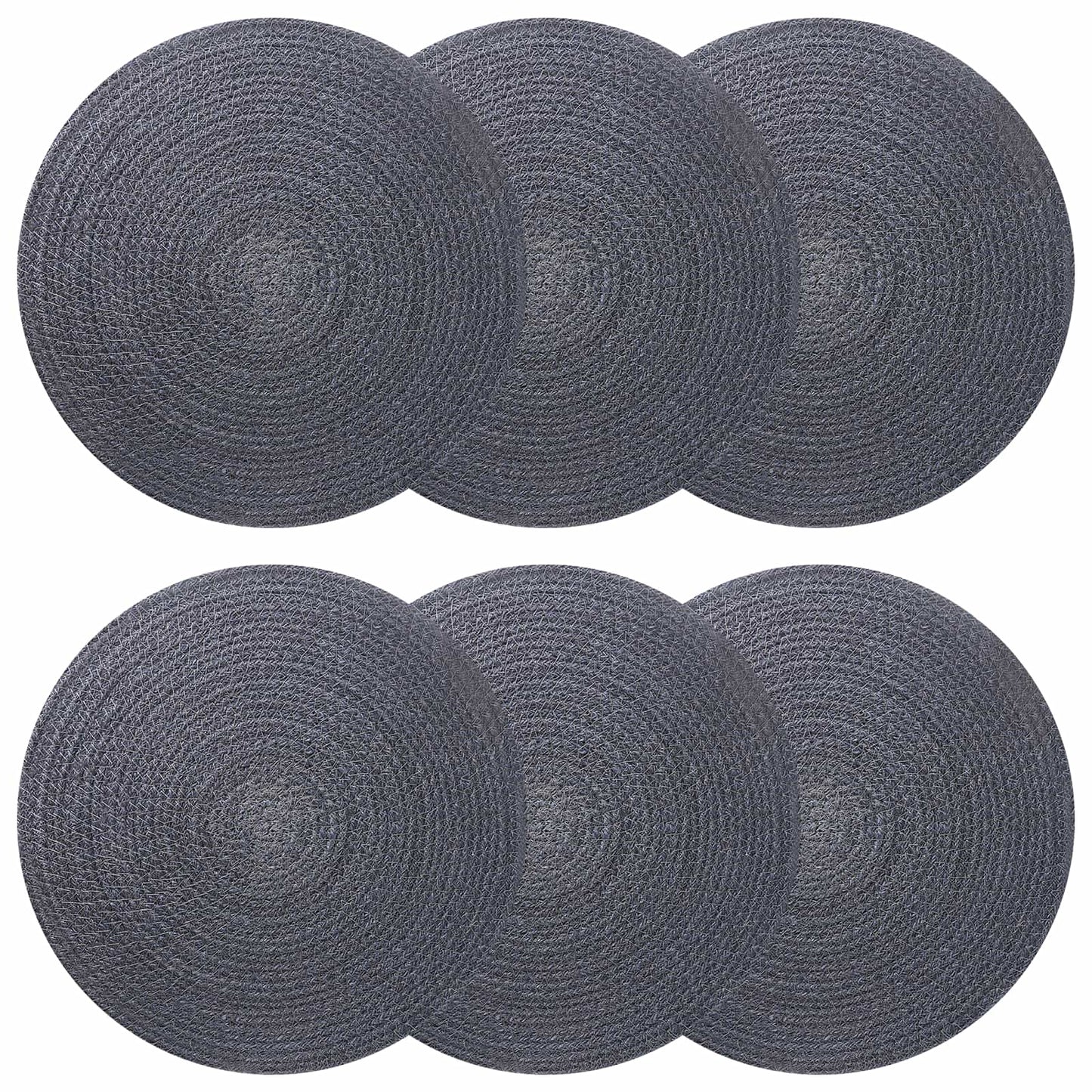 Jute Placemets 6 pcs Dark grey 100% Tossa Jute