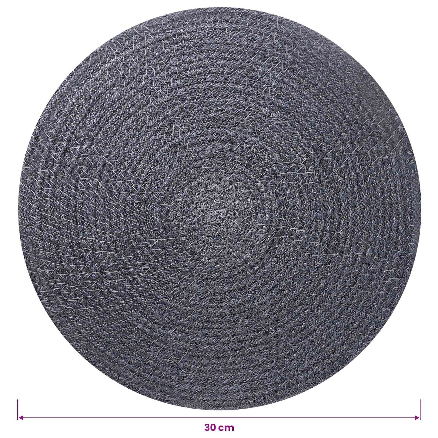 Jute Placemets 6 pcs Dark grey 100% Tossa Jute