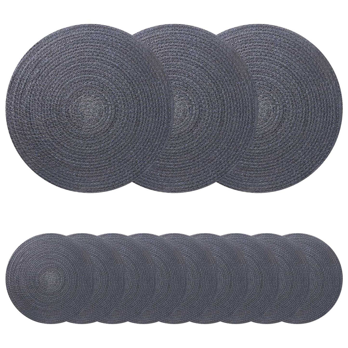 Jute Placemets 12 pcs Dark grey 100% Tossa Jute