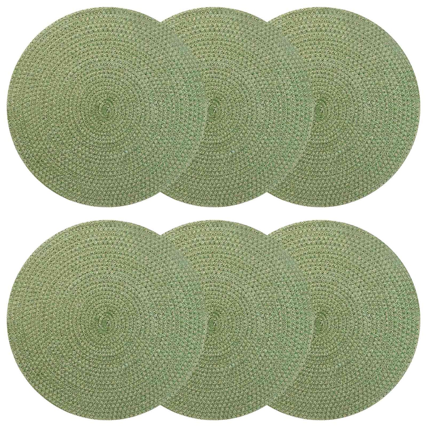 Jute Placemets 6 pcs Olive green 100% Tossa Jute