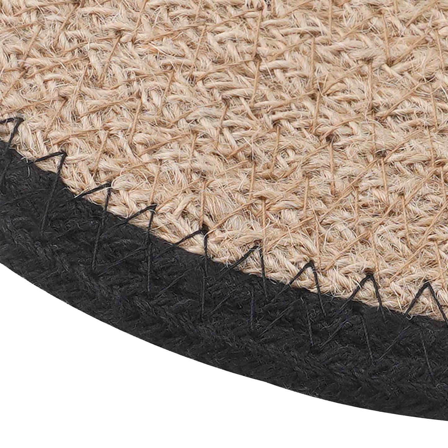 Jute Placemets 6 pcs Natural and Black 100% Tossa Jute
