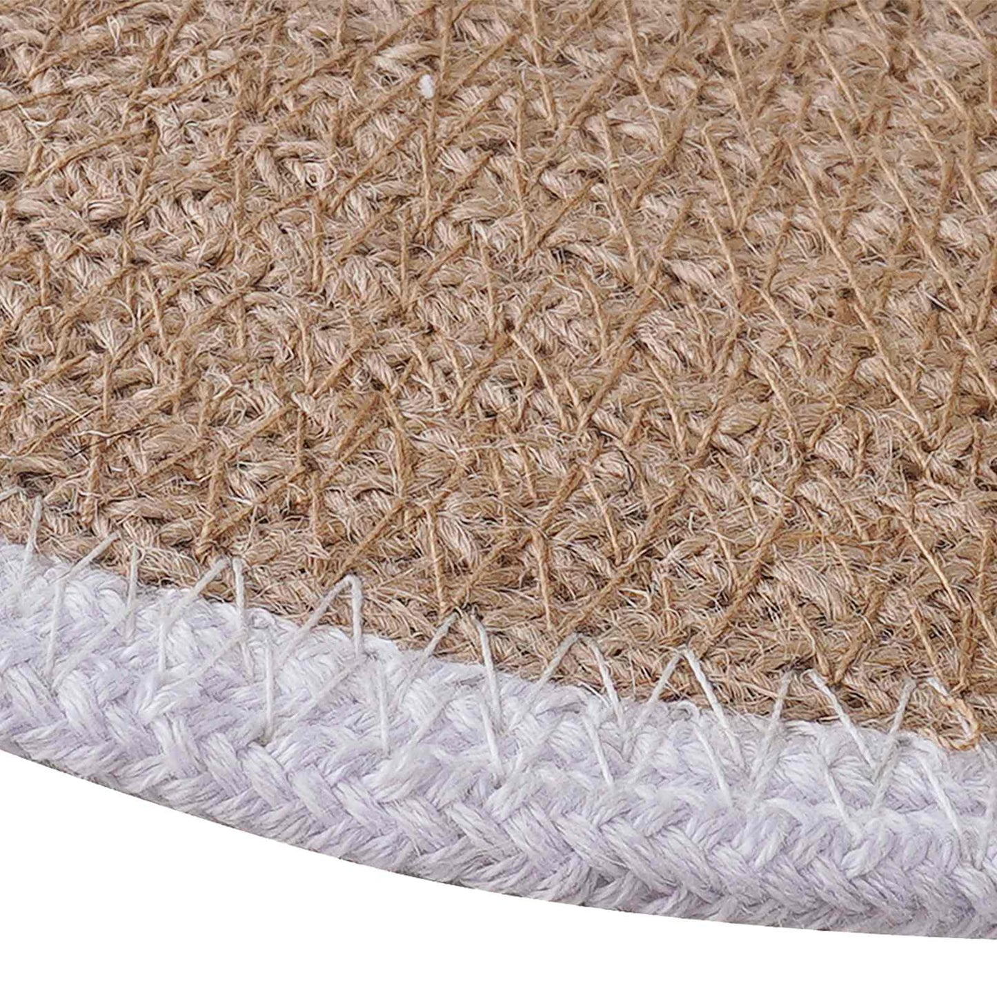 Jute Placemets 6 pcs Natural and White 100% Tossa Jute