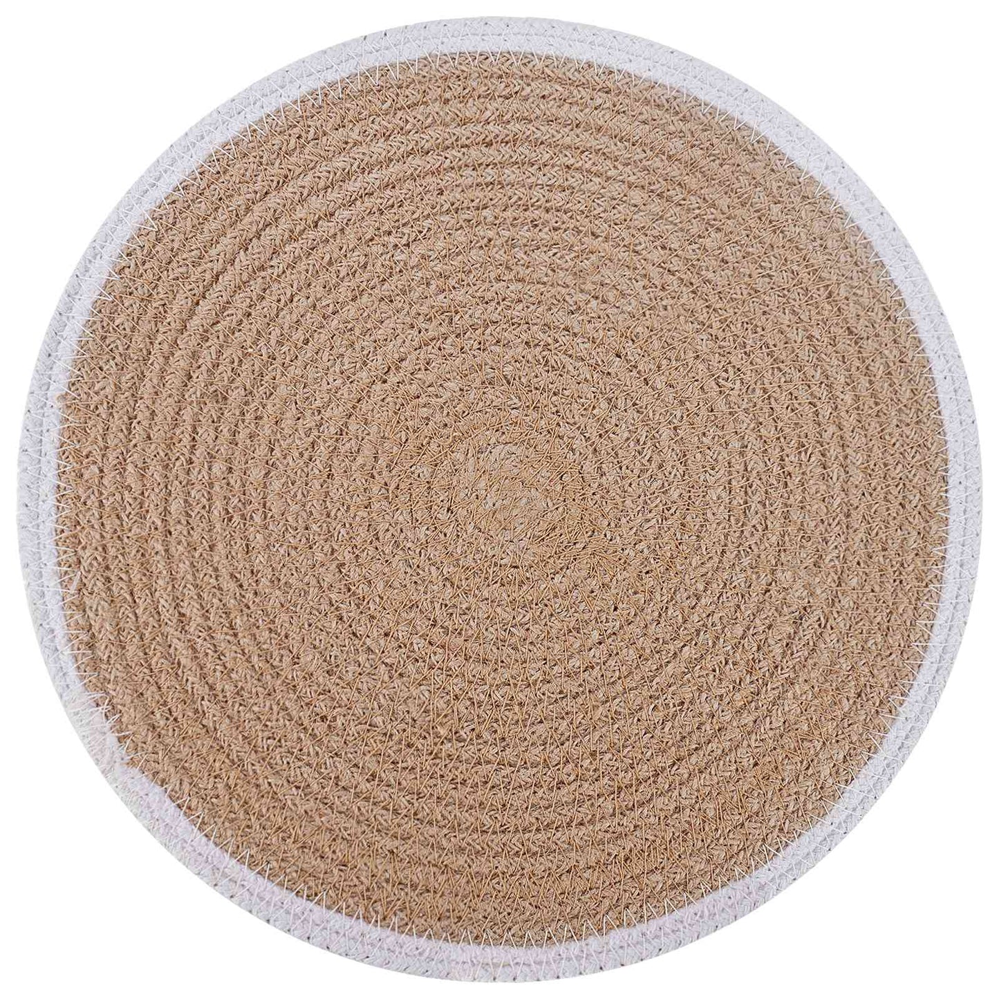 Jute Placemets 6 pcs Natural and White 100% Tossa Jute