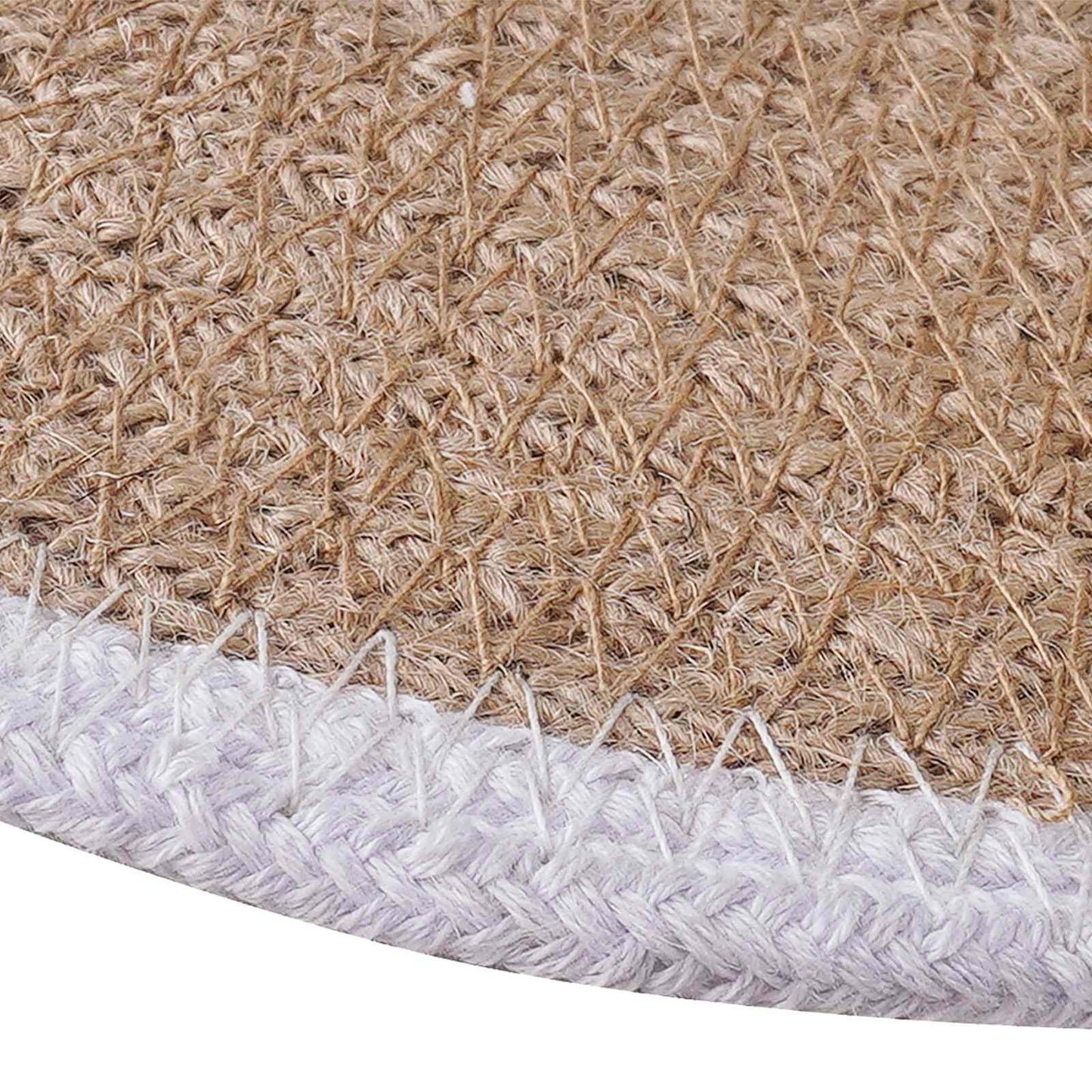 Jute Placemets 12 pcs Natural and White Ø 30 cm 100% Tossa Jute