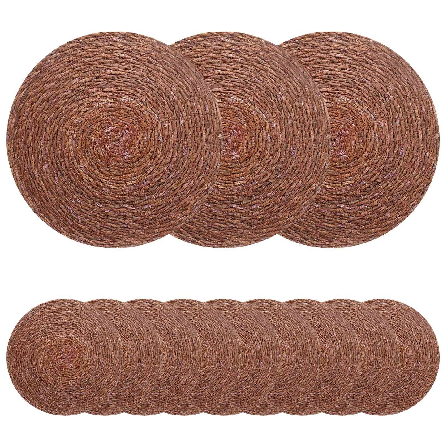 Seagrass Placemets 12 pcs Brown Ø 30 cm 100% Seagrass