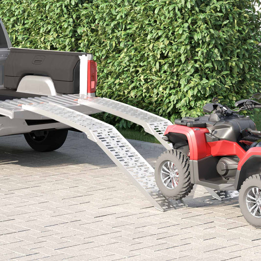 Foldable Motorcycle Ramp 340 kg per ramp 2 pcs Silver Aluminium