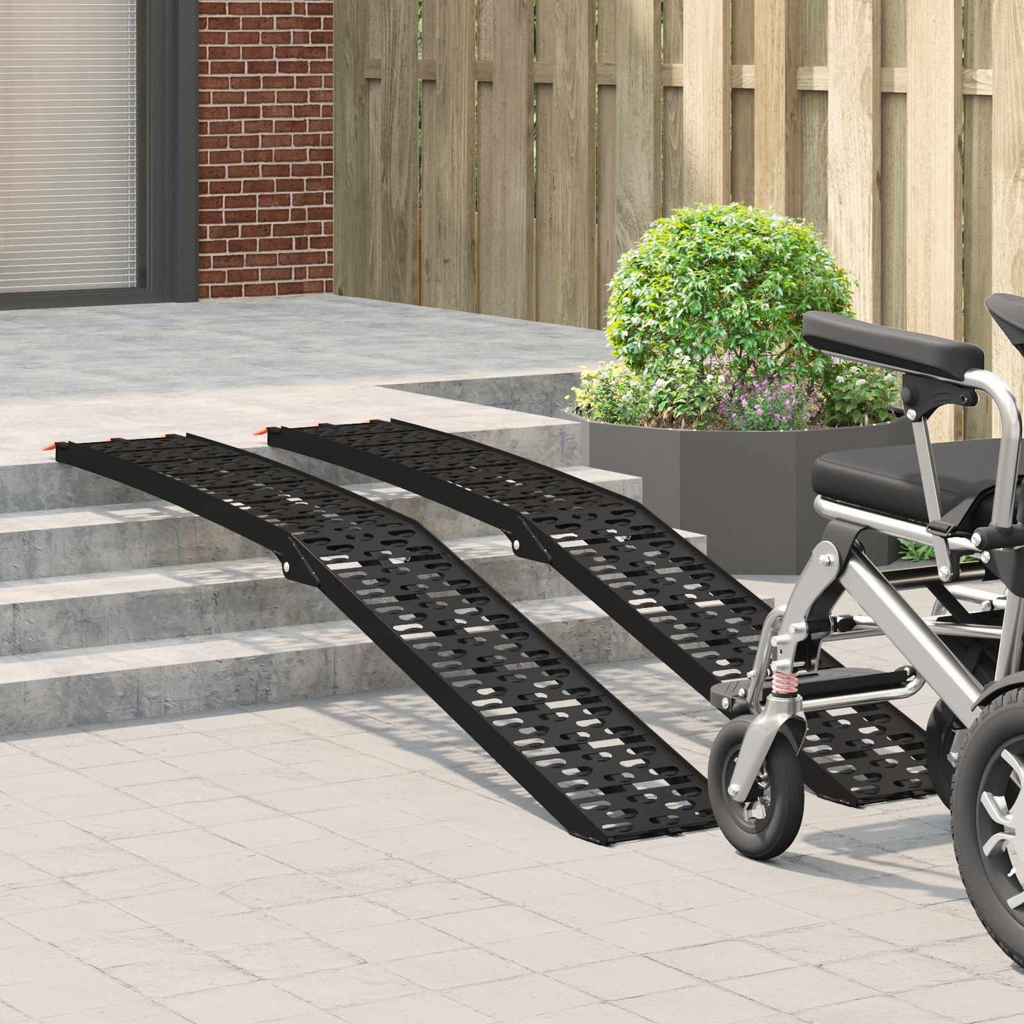 Foldable Motorcycle Ramp 340 kg per ramp 2 pcs Black Aluminium
