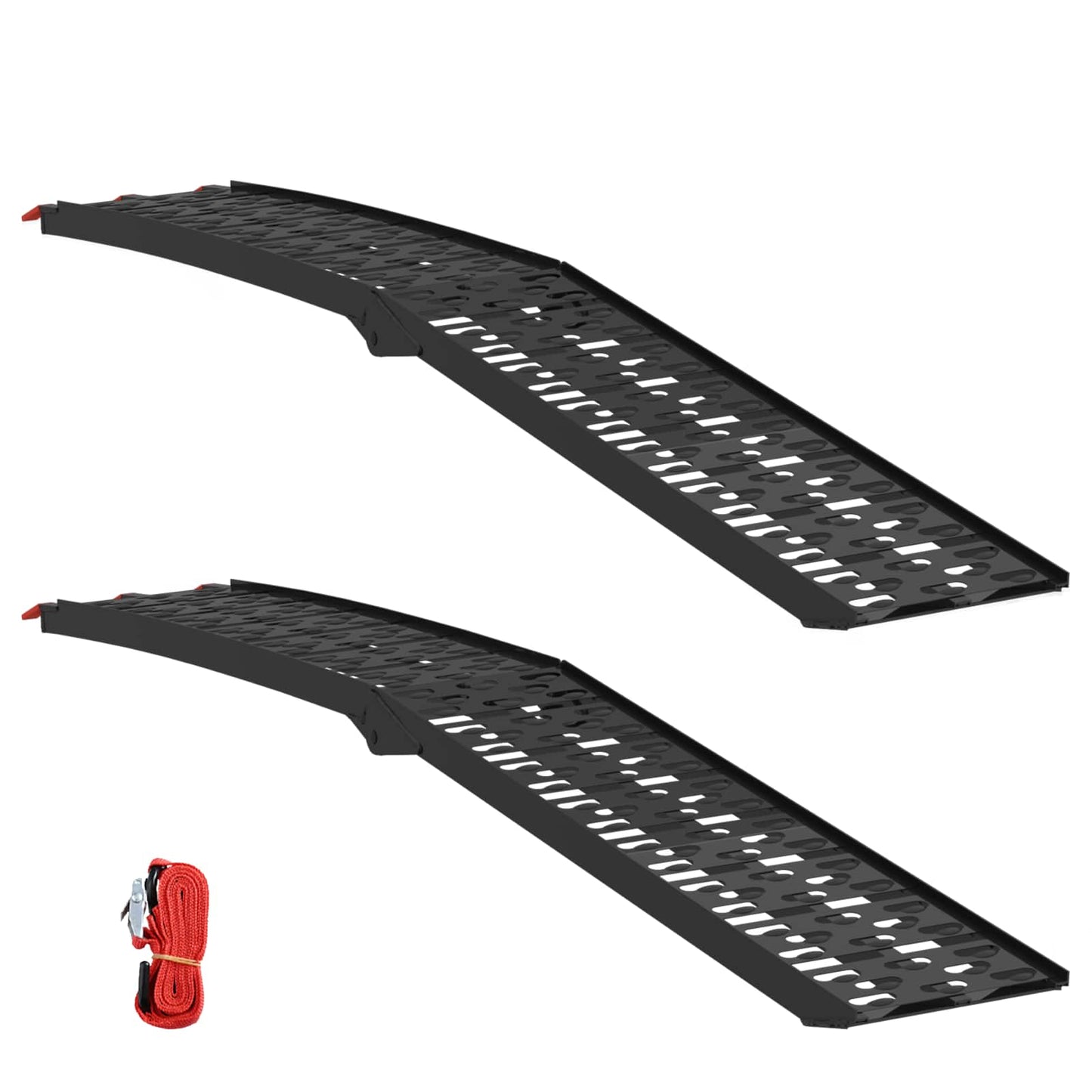 Foldable Motorcycle Ramp 340 kg per ramp 2 pcs Black Aluminium