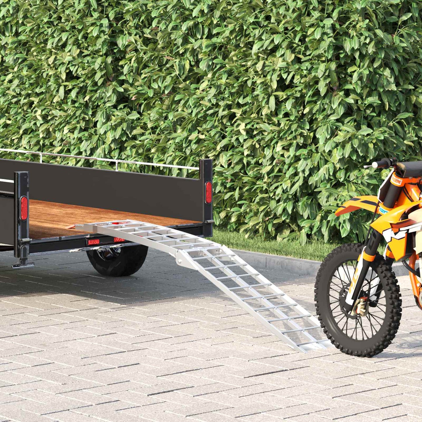 Motorcycle Ramp Folding Silver 180 x 28 x 5 cm Aluminium