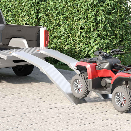 Motorcycle Ramp 680 kg 2 pcs Silver 680 kg Aluminium
