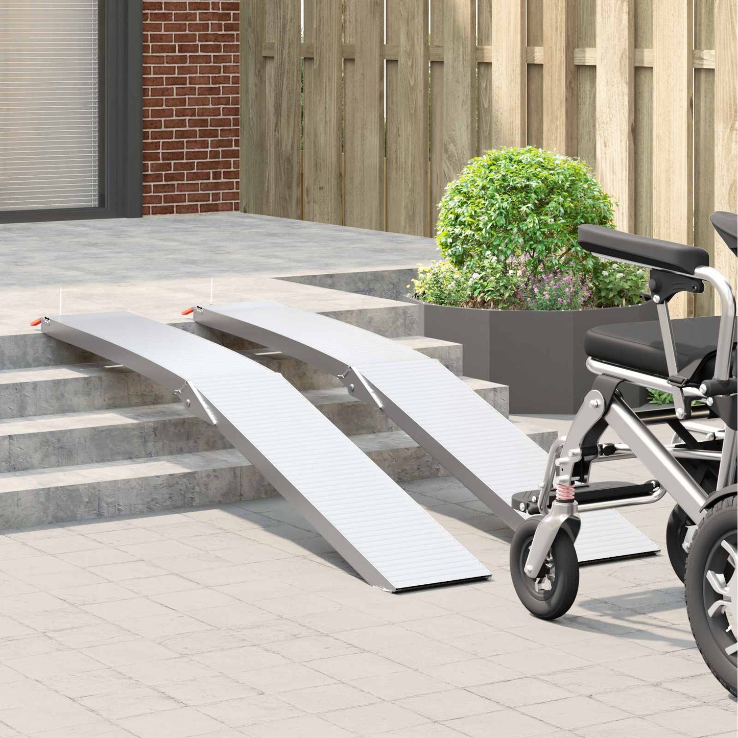 Motorcycle Ramp 680 kg 2 pcs Silver 205 x 28 x 5 cm Aluminium