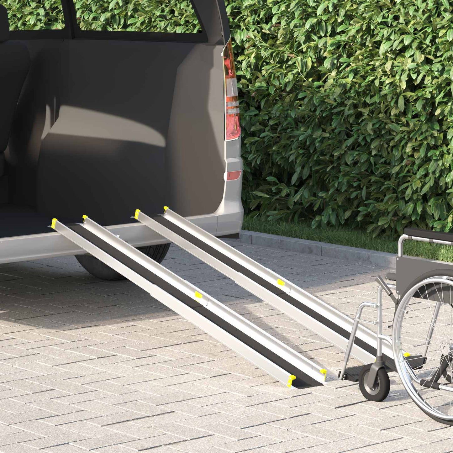Ramp for Wheelchair 270 kg 2 pcs Black 183 x 19 x 5.6 cm