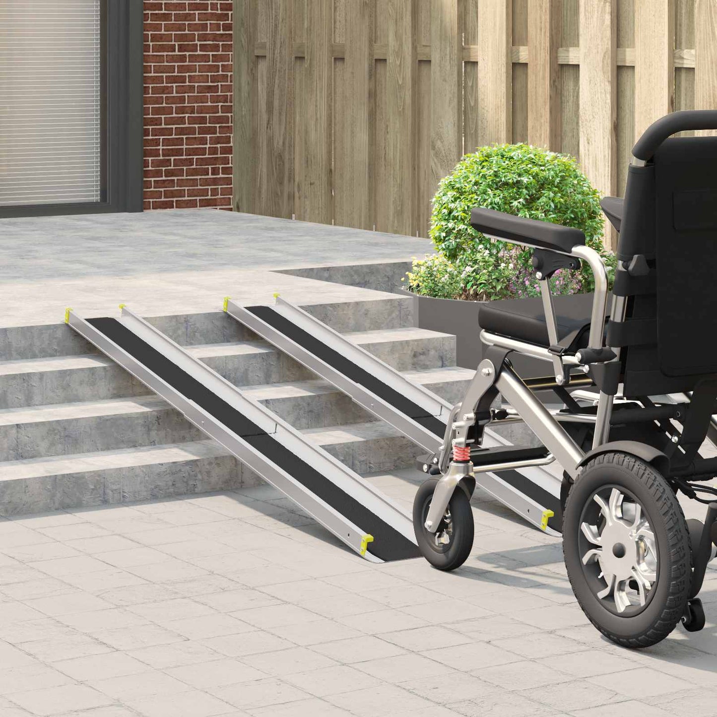 Ramp for Wheelchair 270 kg 2 pcs Black 183 x 19 x 5.6 cm