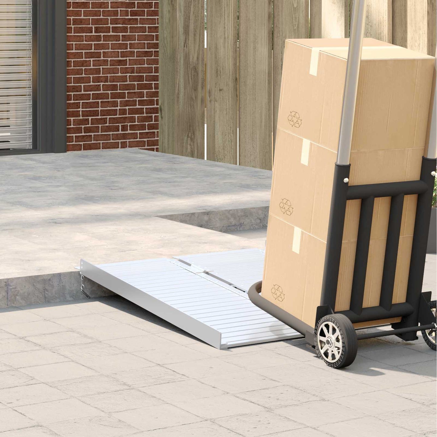 Ramp for Wheelchair 270 kg Silver 270 kg Aluminium