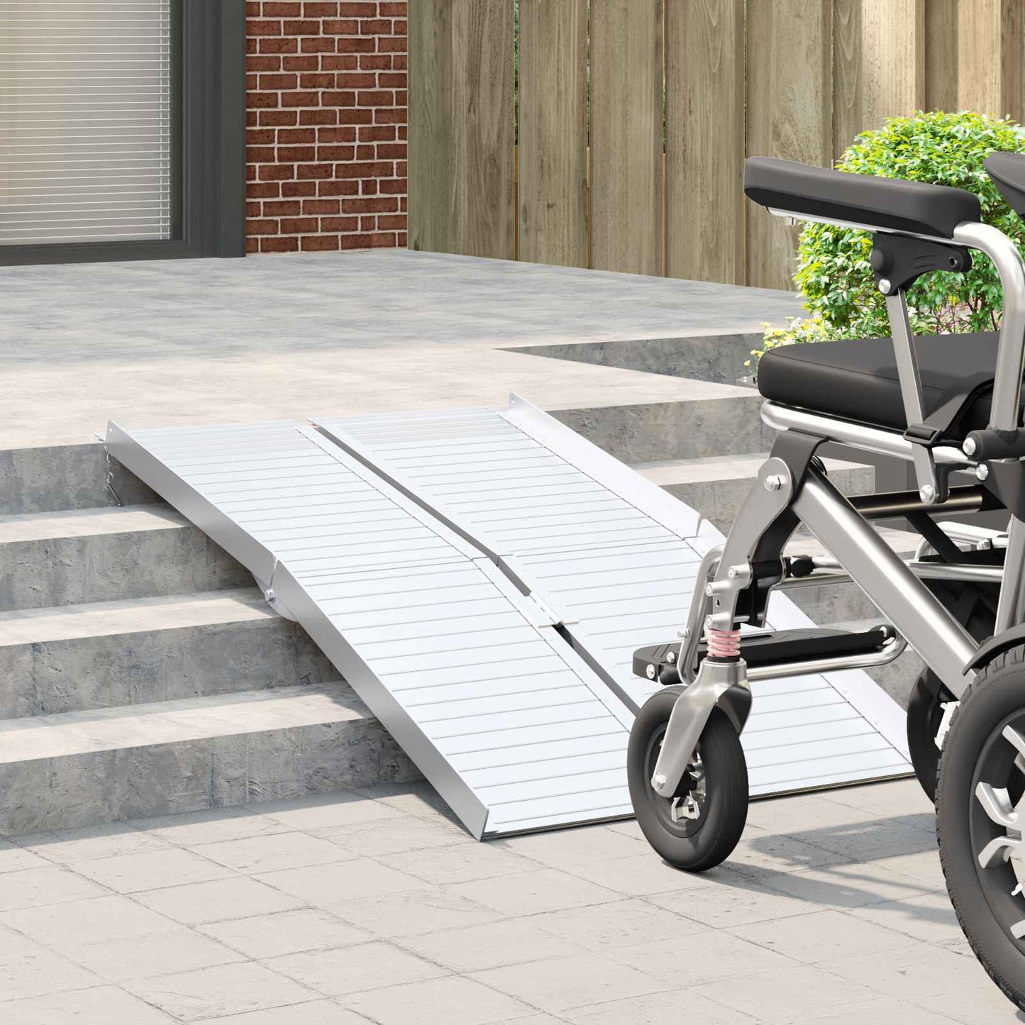 Ramp for Wheelchair 270 kg Silver 270 kg Aluminium
