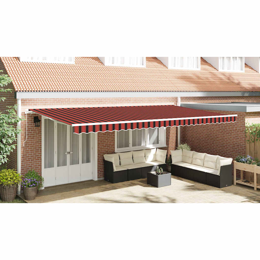 Retractable Awning Manual Orange and Brown 600 x 300 cm