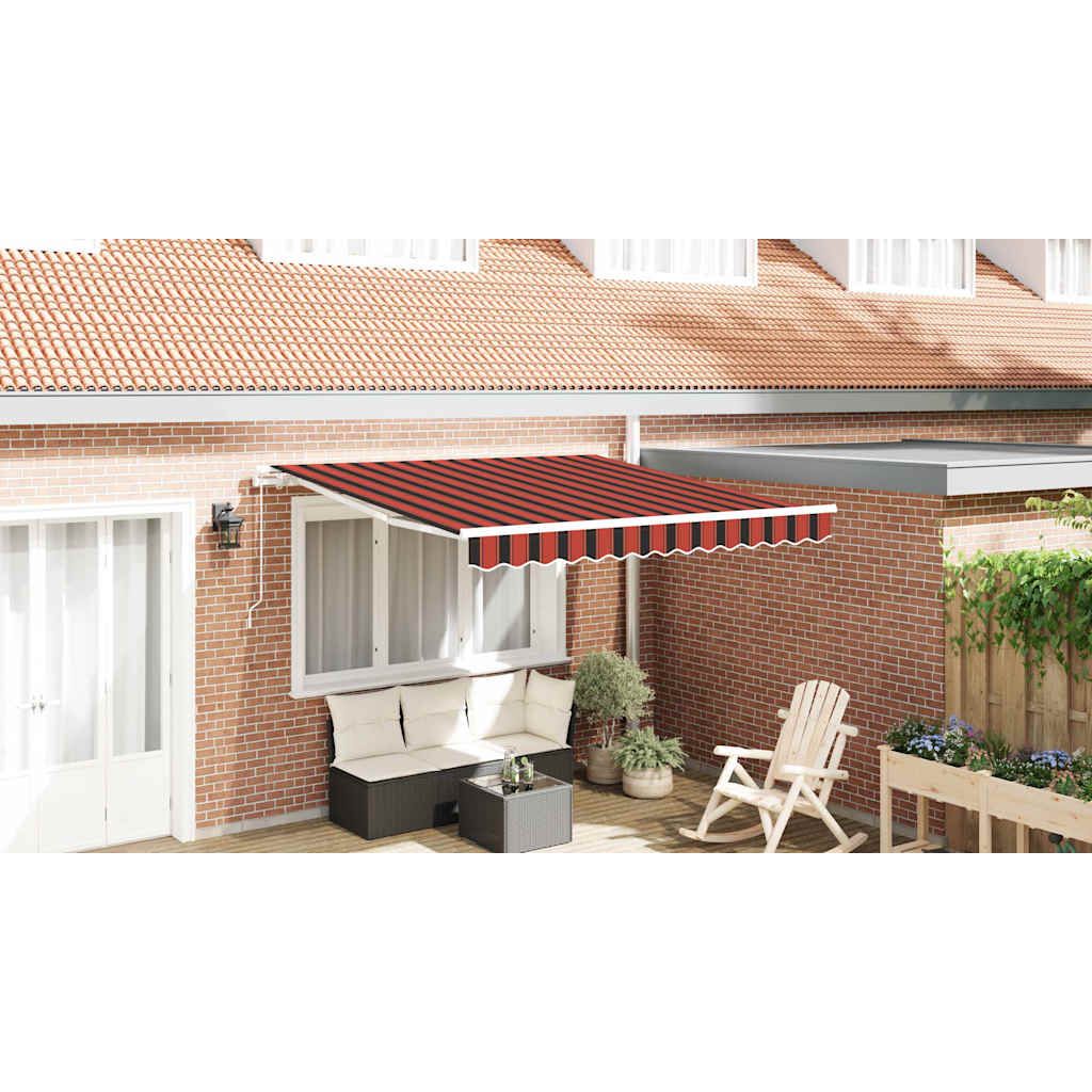 Retractable Awning Retractable Orange and Brown 350 x 250 cm