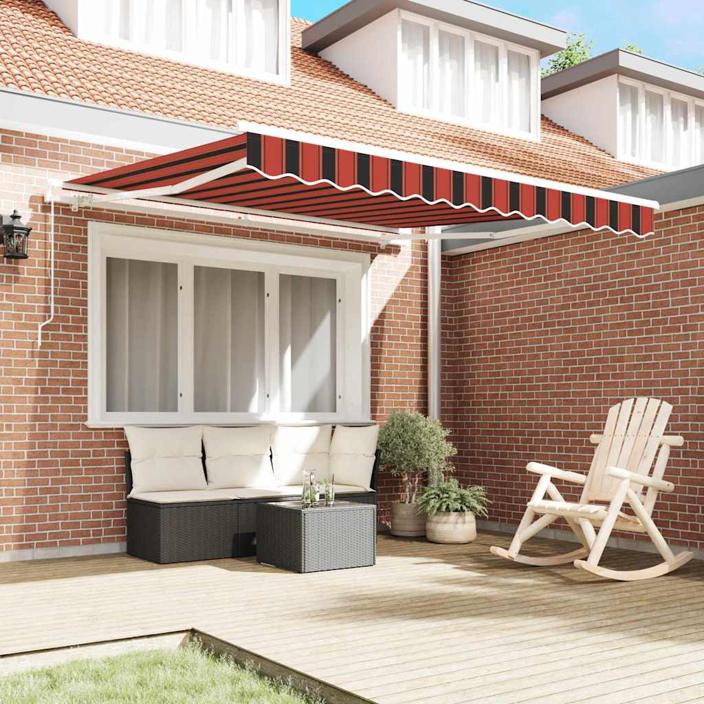 Retractable Awning Retractable Orange and Brown 350 x 250 cm