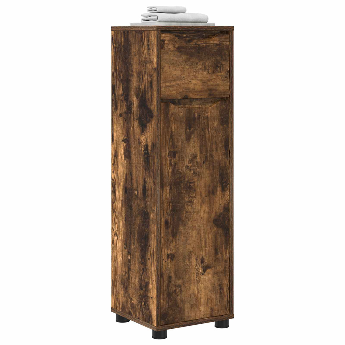 Bathroom Cabinet Smoked Oak 30.5 x 30 x 101 cm Engineered Wood
